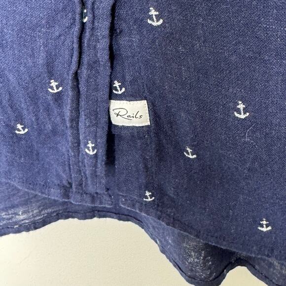 Rails Linen Blend Short Sleeve Anchor Top‎ - Picture 5 of 9